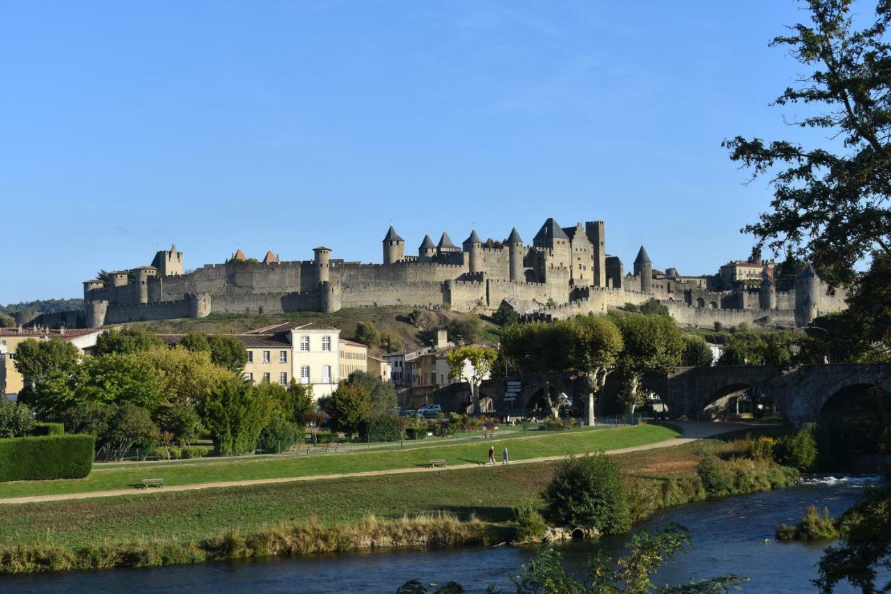 L'Or Vert, Castle View, Private Parking, Air Conditioner, Netflix, 160M From Medieval Town Carcassonne Luaran gambar